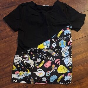 SHEIN Black and Multicolor Kids Graphic Tee
